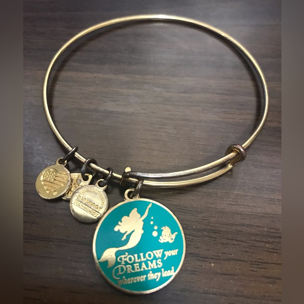 Alex and Ani “The Little Mermaid-follow your dreams”  gold bracelet